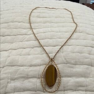 12k Gold filled- TIGERS EYE PENDANT NECKLACE